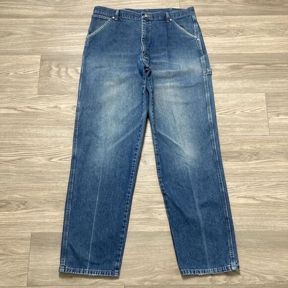 Vintage Y2K Style Wrangler Carpenter Jeans Relaxed Fit Baggy Size 36x34 - Picture 2 of 7